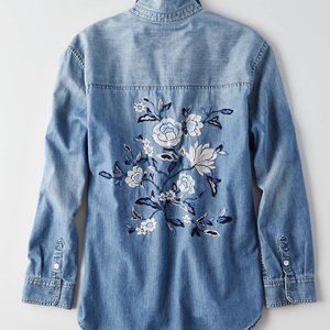 AE Floral Embroidered Shirt
